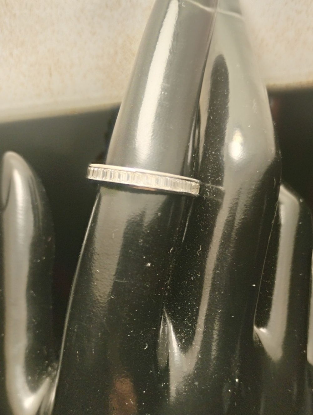Baguette-Style Sterling Silver Band - Polished Sz 6.75